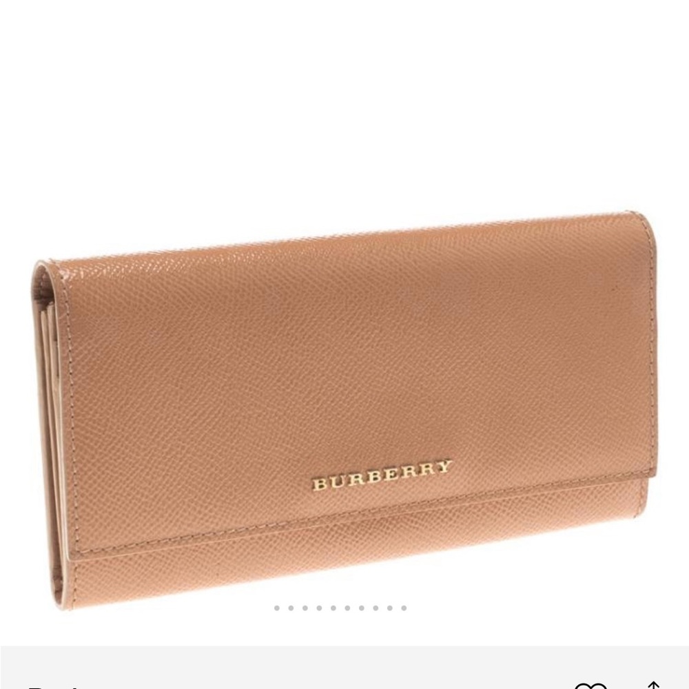 Burberry Pale Coral Patent Leather Continental Wallet